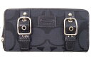 レビューを書くと送料無料!【COACH】コーチ 財布(長財布) F43393 ブラックグレー×ブラ