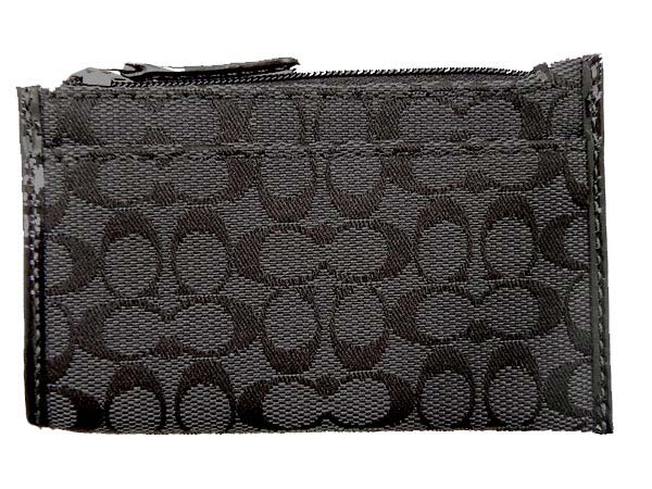 【COACH】コーチ コインケース F43343 ブラックグレー×ブラック シグネチャーミニスキニー アウトレット品激安%OFF！ 【Luxury Brand Selection】