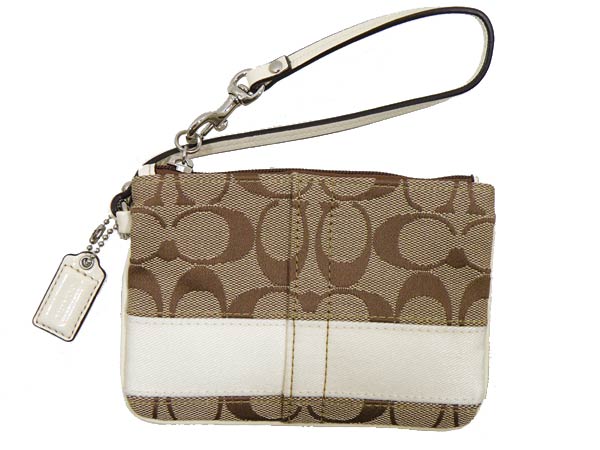 coach wristlets white