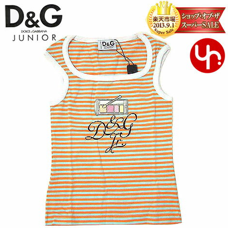 D＆Gジュニア D&G junior★アパレル(タンクトップ)BF701-7101 オレンジ×ブルー オレンジ＋ブルーボーダー アイシャドープリント ノースリーブ (5A,6A)激安%OFF！キッズ【Aug08P3】