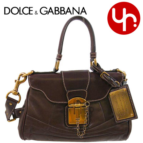 ドルチェ＆ガッバーナ DOLCE&GABBANA★バッグ(ハンドバッグ)【送料無料】0116 083 BB2779 A3226 89870 ブラウン×ゴールド デザインステッチハンドバッグ(ショルダー付き)激安%OFF！レディース【Luxury Brand Selection】 バック【Aug08P3】