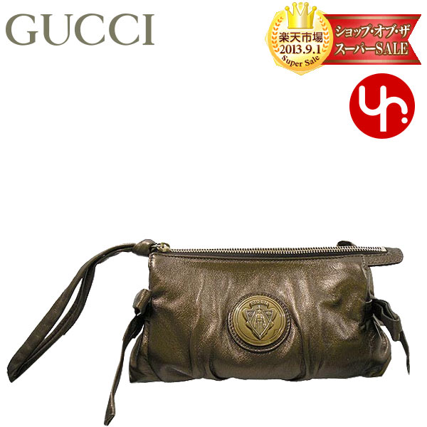 グッチ GUCCI★バッグ(ポーチ)【送料無料】203632 AT00G 3359 ブロンズ ゴールドラウンド金具付きレザーポーチ激安%OFF！レディース【Luxury Brand Selection】 バック【Aug08P3】