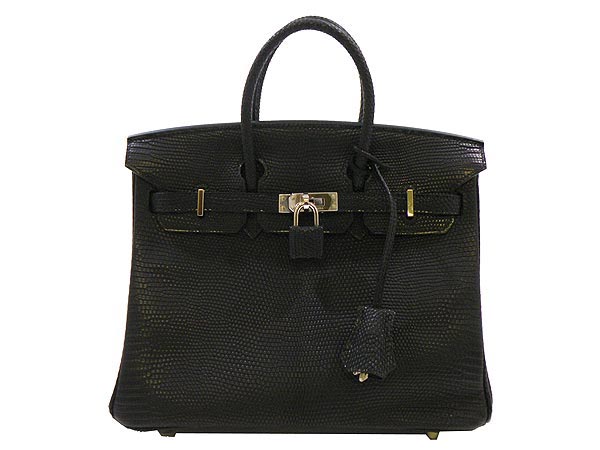 エルメス【HERMES】バーキン【ブラック バーキン25cm リザードマット シルバー金具 M刻印】 【L...