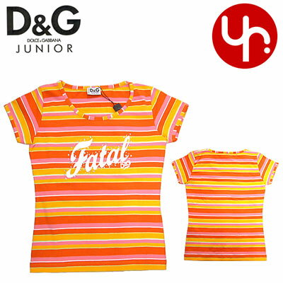 D＆Gジュニア D&G junior★アパレル(Tシャツ)L80814OL411 レッド×オレンジ FATAL D&Gラインストーン付ボーダーTシャツ (10A,12A)激安%OFF！キッズ【Luxury Brand Selection】【楽ギフ_包装】【YDKG-m】【ドルガバ】【Aug08P3】★70％OFF★☆★楽天最安値級！激安セール★☆