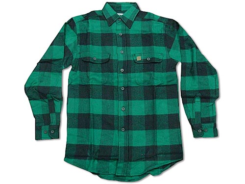 BIGBILL [ビッグビル] 121 BRAWNY FLANNEL HEAVY WEIGHT SHIRT グリーン/ブラック [ワークシャツ ネルシャツ]【RCPmara1207】