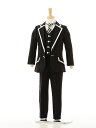【レンタル】男の子 タキシード1BD0026 レンタル スーツ〔110cm〕男児タキシード黒×白パイピング/七五三/男の子/冠婚葬祭用子供服/子供レンタル/スーツ/タキシード/fy16REN07
