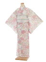 夏 サマー 訪問着 t0075 白地薄ピンク花 絽 小紋 レンタル お宮参り 貸衣装 お茶会 新品足袋プレゼント 着物 式典 七五三 お茶会 往復送料無料 女性和服 ほうもんぎ ホウモンギ houmongi RCP 夏物【レンタル】