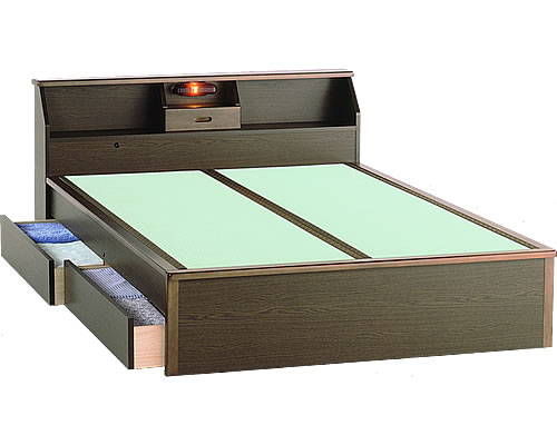 畳ベッド 引出付 ダブルベッドサイズ : 送料無料 ダブルベッド タタミベッド 和風 収納…...:k-style:10000612