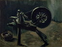 【送料無料】絵画 油彩画 油絵 複製画/ゴッホ 糸巻き機 P30サイズ 1066x809mm 【※個人宛配送・代引不可※ 額縁付 キャンバス】