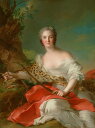 油絵 油彩画 絵画 複製画 ジャン＝マルク・ナティエ ディアナに扮するボニエ夫人の肖像 P10サイズ P10号 530x410mm すぐに飾れる豪華額縁付きキャンバス