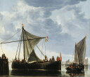 油絵 油彩画 絵画 複製画 アルベルト・カイプ 渡し船 F10サイズ F10号 530x455mm すぐに飾れる豪華額縁付きキャンバス