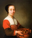 油絵 油彩画 絵画 複製画 アルベルト・カイプ オリボーレンの鉢を持った女中 F10サイズ F10号 530x455mm すぐに飾れる豪華額縁付きキャンバス