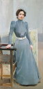 【送料無料】絵画 油彩画複製油絵複製画/ ホアキン・ソローリャ 灰色のドレスを着た画家の妻 F8サイズ F8号 455x380mm すぐに飾れる豪華額縁付きキャンバス