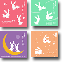 超極細繊維+金箔打紙製法のW効果で吸収力バツグンのあぶらとり紙!うさぎあぶらとり紙Bセット