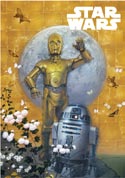STAR WARS スターウォーズ ポストカード 和風 C-3PO & R2-D2