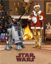 STAR WARS スターウォーズ ミニポスター Xmas C-3PO & R2-D2