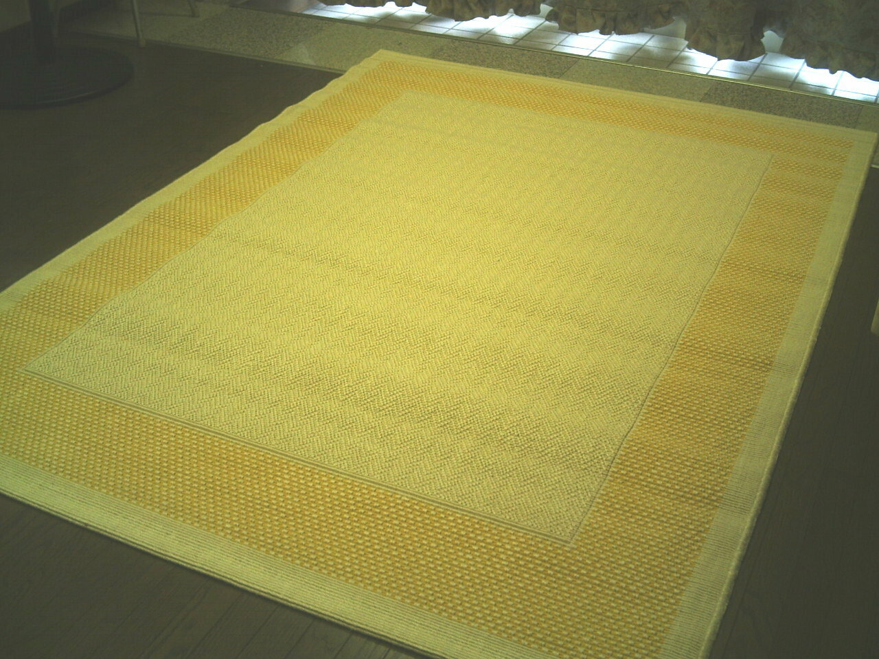 さらした麻糸素材◆輸入カーペット160×230約3畳YE系