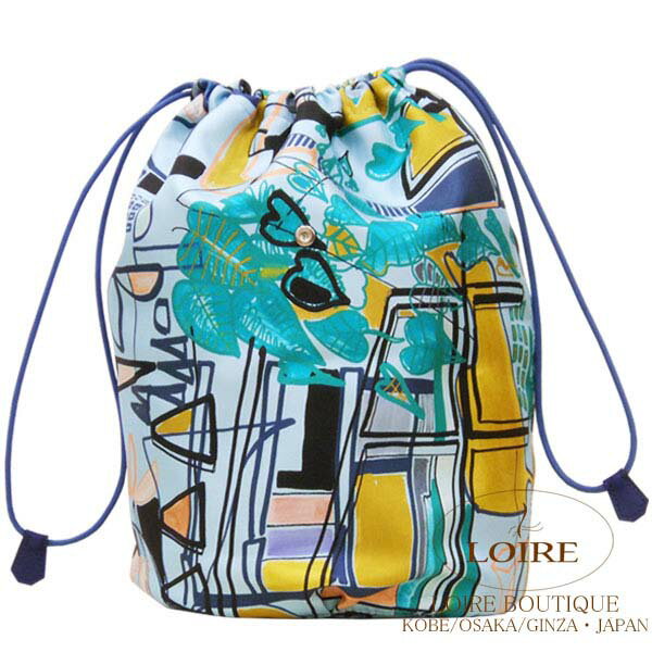 GX [HERMES] ~UfB[k |[`[Musardine Pochon]@_jYgsJ@VN~XCtg@u[~CG[~O[[BLUE/YELLOW/GREEN]Vo[