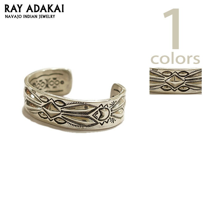 レイアダカイ　RAY ADAKAI　RAB-2　ダブルスタンプシルバーブレスレット [ DBL/STP Brac（3/4in）] [ Indian Jewelry ] [ NAVAJO ]