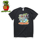 ラット フィンク/Rat Fink SCULL スカル BLACK ブラック エド・ロス モンスター Tシャツ ロックT バンドT ヒップホップ ロゴT 正規品 本物【ネコポスのみ送料無料】