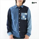 grn ジーアールエヌ パッチワークポケット長袖シャツ M Lサイズ 服
