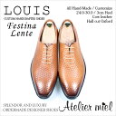 ホールカット オックスフォード プレーントウ Louis 【手作り靴 紳士靴 本革靴 皮靴 本革底 スリッポン メンズ ハンドメイド 革靴 本革 カスタムシューズ ドレスシューズ ビジネス カジュアル】【商品名:Festina Lente 7001 ブラウン】