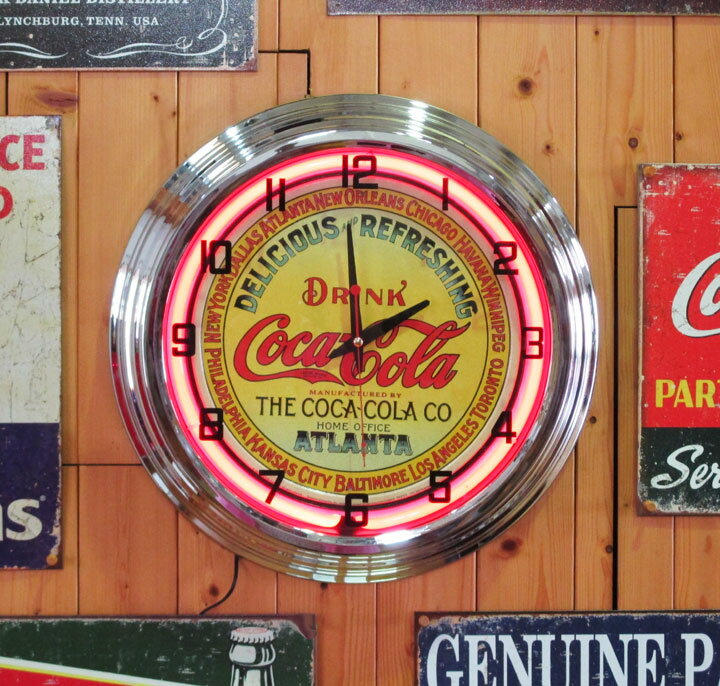 ネオンクロック 【Coca Cola (ATLANTA)】 コカコーラ アトランタ ネオン時計・NEON CLOCK アメリカ雑貨・アメ雑・アメリカン雑貨・Coca-Cola・コカコーラグッズ 10P24Dec15