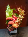 ピンクッション アレンジメント 花屋 兵庫 MOBBS オレンジ