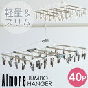 【初来店500円クーポン★ポイントUP開始】アルモア Almore ピンチハンガー 角ハンガー ジャンボ 【ピンチ 40個付】 アルミ 洗濯 物干し アルミハンガー LL 40P シンプル ホワイト ブラック 白 黒 オーエ p01