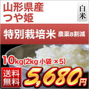 山形県産 つや姫 10kg(2kg×5袋)【特別栽培米】【28年度産】【白米】【送料無料】〈特Aランク〉