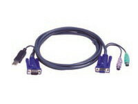 【USB - PS/2】ATEN製KVMケーブルスリムタイプ（コンソール延長用）『2L-5503UP』（3m）