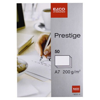 【ELCO】【エルコ】スイス製ならではの【紙製品】がフルラインナップ♪3000円以上お買上で【送料無料】！【文具・事務用品】【文房具】【ステーショナリー】【ポストカード】【はがき】【グリーディング・カード】79207-12（813065）【ELCO】Prestige 無地カード A7 50枚入 (79207-12)【メール便対応】