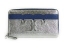 【スペシャル】Tory Burch トリーバーチ ジッパーラウンド 長財布 スカラップ メタリック ジップ コンチネンタル ウォレット ブルー/シルバー【新品】Tory Burch SCALLOP-T METALLIC ZIP CONTINENTAL WALLET Style: 31943 marlin/silver
