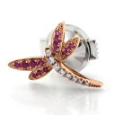 K18PG ピンブローチ ダイヤモンド 0.06ct ルビー 0.14ct