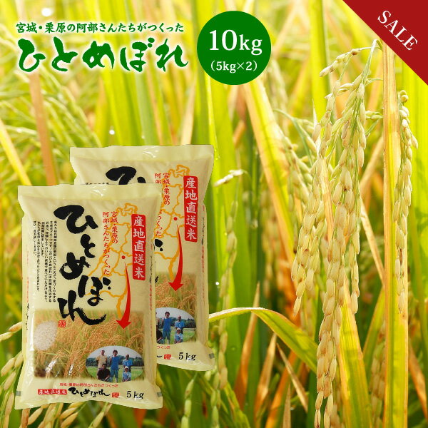 《期間限定★10%OFF》＋エントリーで全品ポイント10倍★ ひとめぼれ 米 10kg 宮城・栗原の阿部さんたちがつくったひとめぼれ 送料無料 産地直送 令和元年産 《10kg（5kg × 2袋）》 白米 お米 10kg 米10kg 米10キロ 精米 検査米 ブランド米