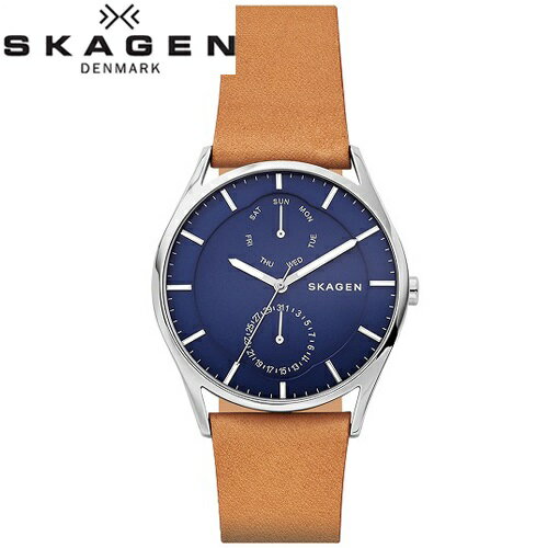 スカーゲン/SKAGEN メンズ 時計【SKW6369】ネイビー/ブラウン/レザー