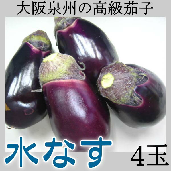 大阪泉州の高級茄子 水なす 水茄子 水ナス 4玉
