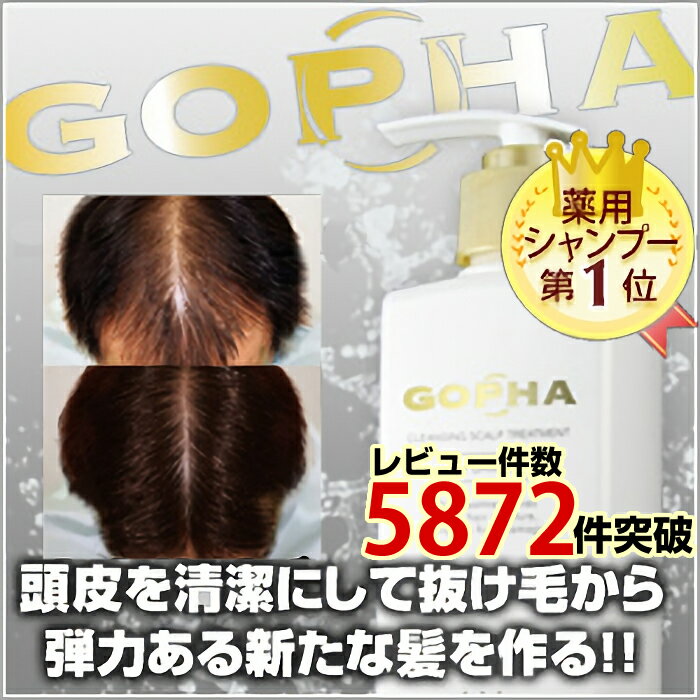 お得な定期便♪薬用シャンプー【送料無料】今日から発毛実感！GOPHA ゴーファ スカルプトリートメント300g【使用後レビューしてね♪】※ 育毛剤 発毛 抜け毛 予防 プレゼントにも♪