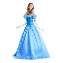 【ブルー/3】あす楽 ロング丈ドレス 白雪姫コスチューム 大人用 コスプレ衣装 コスチューム ハロウィン 服 仮装 女 ディズニー プリンセス