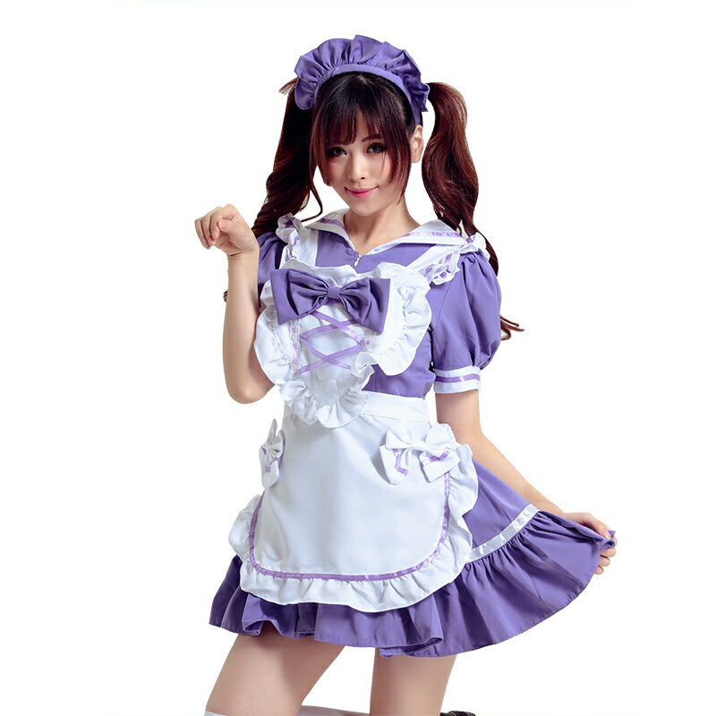 【紫/3】あす楽 メイド服 ロリータ ゴスロリ コスプレ コスチューム レディース ワンピース ドレス ファッション 衣装　制服　仮装