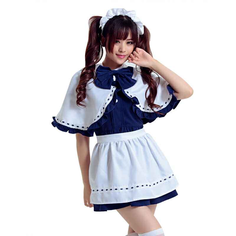 【紺色/4】あす楽　メイド服 ロリータ ゴスロリ コスプレ コスチューム レディース ワンピース ドレス ファッション 衣装　制服　仮装