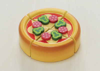 木のおもちゃサックリミニ食材：ピザ（ままごと）