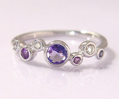 K18 グレイスフルカラーストーン ダイヤモンド リング 『saponata』《指輪・リング》"宝石のシャボン玉…"
