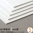 【メール便送料無料】白 厚紙 310×220mm 約2mm厚 5枚 セット 26号(1.92mm厚)