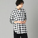 ギンガムチェック柄 ロングシャツ/ルミノーゾコムサ