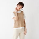【S-L2点セット】すかし編みニットベスト+Tシャツ/キューティーブロンド