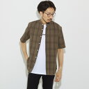 エバレットチェックバンドカラーシャツ/メンズメルローズ
