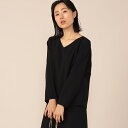 ニットジョーゼットVネックプルオーバーブラウス/ノーリーズ