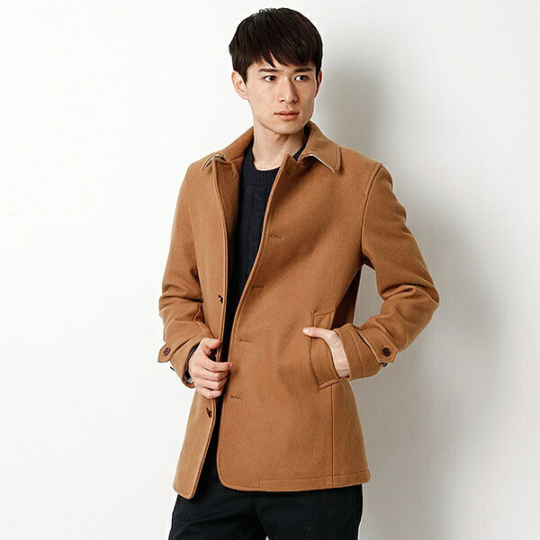SC: メルトン シングルPコート ロング／シップス(メンズ)（SHIPS）【コート】