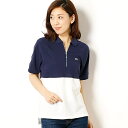 ラコステ レディースラコステスリムフィットカラーブロックコットンプチピケポロシャツ/ラコステ(LACOSTE)